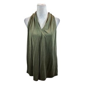 Ladies Green Envelope Brand Modal Blend Green V Neck Sleeveless Top‎ Size Medium